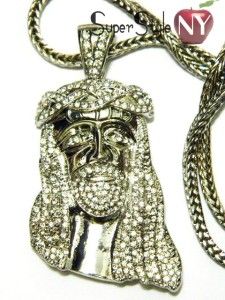 Kanye West Iced Out Jesus Piece Pendant Franco Chain 36