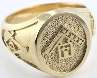 Brand New Mens 10K Solid Gold Past Master Jewel Masonic Ring