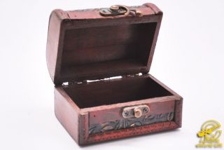 Mini Wooden Treasure Chest Wood Jewelry Box Storage Box