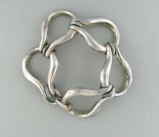 Modernist Joachim sPaliu Spain Sterling Silver Large Teardrop Chain