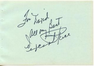 Vincent Price Vintage 1970s Original Signed Album Page Autographed