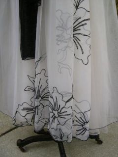 Joan Leslie by Kasper Blk Wht Gown Sheer Silk SZ6