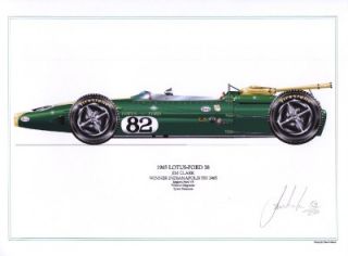 Jim Clark 1965 Lotus 38 Indy Limited Edition F1 Print