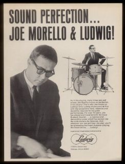 1967 Joe Morello 2 Photo Ludwig Drum Set Vintage Print Ad
