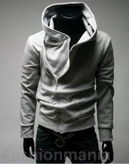 JJ Men Casual Zip Up Hoodie Jacket Sweatshirt 3Colors M L XL XXL Black