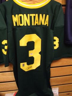 Joe Montana Autographed Notre Dame Green Jersey COA