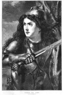 France Joan of Arc Portrait Old Antique Print 1876