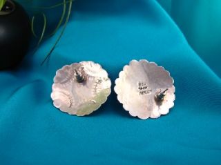 Vtg Taxco 925 Mexican Silver Concho Earrings Signed TM