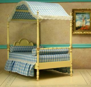 Canopy Bed Dollhouse Furniture 1 12 Scale by Bespaq