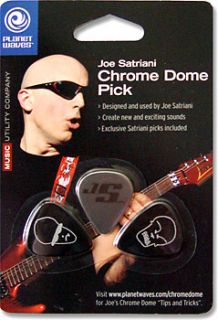 Joe Satriani Signature Chrome Dome Guitar Pick Set New