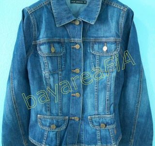 Authentic For Joseph Ladies Womens Jean Jacket Sz M 100% Cotton Made
