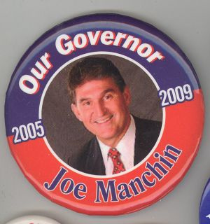 2009 JOSEPH JOE MANCHIN West Virginia GOVERNOR Inauguration PIN Button