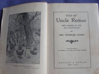 1905 Book Told by Uncle Remus Joel Chandler Harris