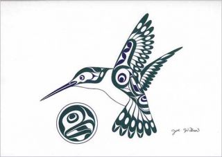 Joe Wilson Salish Art Card Design Hummingbird