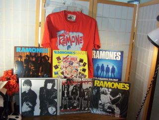 The Ramones 6 LP Lot 2 w XLG Joey Ramone T Shirt 2 LPs w RARE DemoS