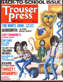 Trouser Press The Who Joey Ramone Talking Heads Aerosmith The Cars