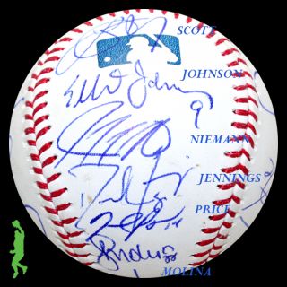 2012 Tampa Bay Rays Team Signed Auto Baseball Ball David Price Evan