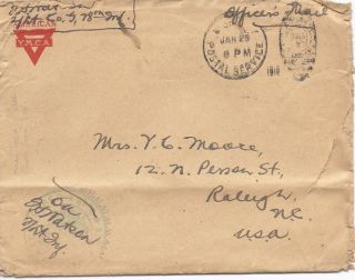  Letters sent by Lt. Thomas Watson in 1918 from France to Raleigh, NC