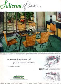 Salterini Furniture Tempestini of Florence Raffia Chairs Tables 1953