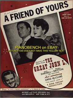  DARNELL A Friend of Yours THE GREAT JOHN L. 1945 Burke & Van Heusen