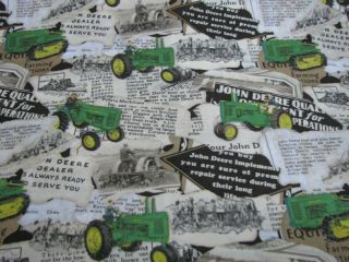 Yard Cotton Fabric John Deere Vintage Tractor Ads