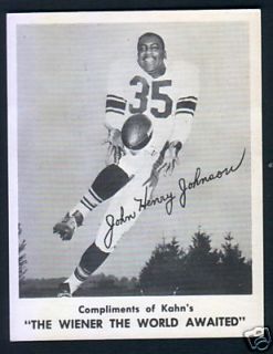 1963 Kahns Wiener 30 John Henry Johnson Pittsburg Steelers