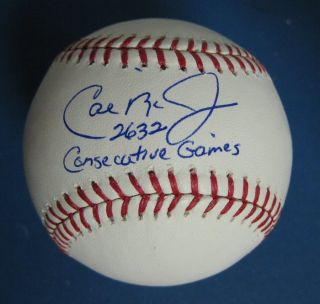 Cal Ripken Jr Orioles Inscribed Autographed Signed Baseball PSA DNA