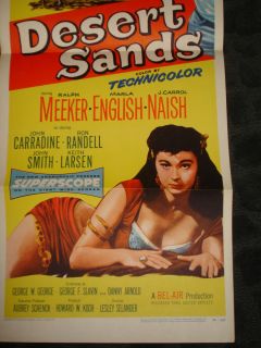 1955 Desert Sands Movie Insert Poster Early John Carradine Film