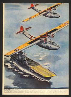 1940 John T McCoy Jr Flying Boat Art Magazine Print