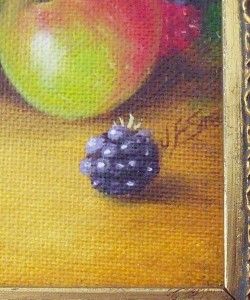 Fine John Smith Still Life Fruits Oil Painting (Former Royal Worcester