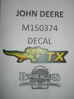 John Deere TX Gator Decal Below Serial Number 50000 M150374  