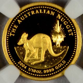 2004 P Australia 1 10 oz Gold Kangaroo Nugget $15 NGC PF69 UC SKU26975  