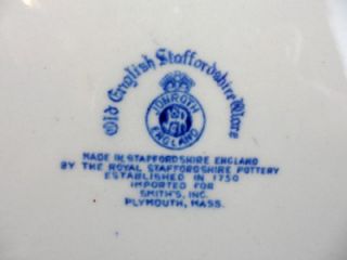 Royal Staffordshire Flow Blue Souvenir Plate Landing Pilgrims 9 75 Plymouth MA  