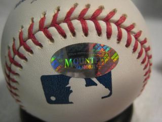 Pete Rose Signed 75 World Series MVP OML Baseball Mounted Memories Hologram  
