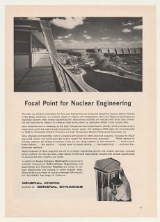 1960 John Jay Hopkins Lab General Atomic Nuclear Ad  
