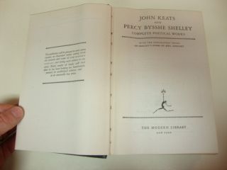 Complete Poems of Keats Shelley Modern Library  