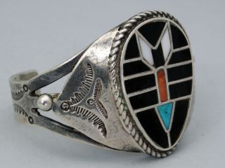 Vintage Zuni John Gordon Leak Navajo Ingot Silver Work Bracelet  