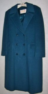 LNWOTs PENDLETON Blanket Wool Middy Double Breasted Coat 12 Turquoise  