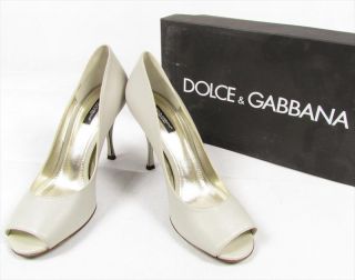 DOLCE GABBANA Simple Beauty high heels open peep toe heels shoes pumps gray  