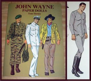 1980 Vintage John Wayne Western Star Uncut Paper Dolls Book Tom Tierney Mint  