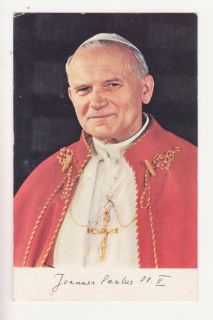 Catholic Vatican Relic Pope John Paul II Wojtyla Vestment SIGNATURE HOLY CARD  