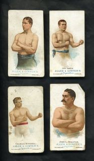 N28 1887 Allen Ginters Boxing Lot 4 Different Sullivan Dempsey Smith Mitchell  