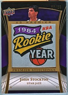 07 08 UD Premier Stitchings John Stockton 20 25 "1984 NBA Roy"  