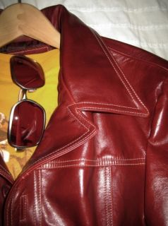 Fight Club Vintage Style Red Leather Jacket Handmade by Jonathan A Logan  