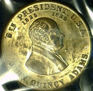 John Quincy Adams Mint Version 1 Commemorative Brass Medal Token Coin  