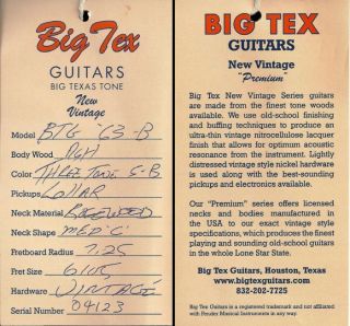 Big Tex 63 Jazz Bass 3 Tone Sunburst finish  