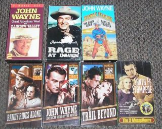 Lot 8 Western VHS Tapes Movies John Wayne Randolph Scott 017153356335  