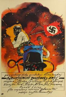 Raiders of The Lost Ark Original Movie Poster "Eerie Style" Polish 1sh 1983  
