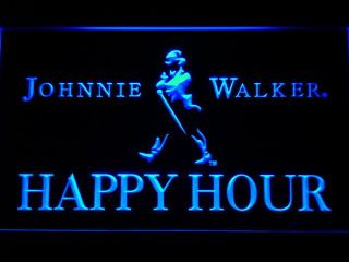 618 b Johnnie Walker Happy Hour Bar Neon Light Sign  