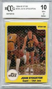 1984 85 Star John Stockton 235 Jazz Rookie Beckett BCCG 10  